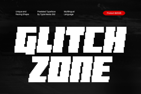 Glitch Zone: Bold Modern Pixel Racing Game Font