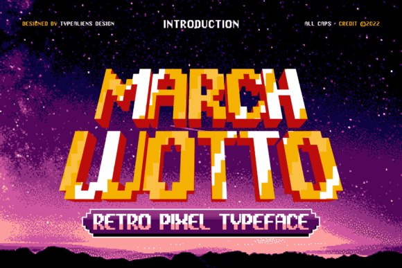 March Wotto: Retro Pixel Font for Games & Headlines