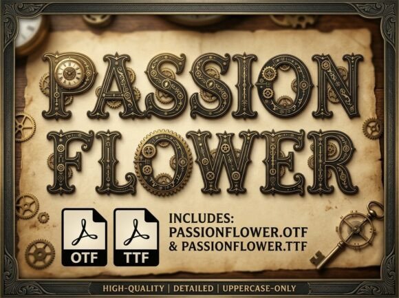 Passion Flower: A Steampunk Font for Design Revolution