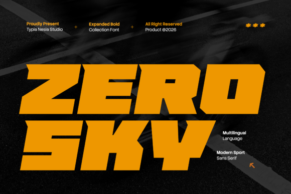 Zero Sky: The Ultimate Bold Sport Racing Font for Modern Design